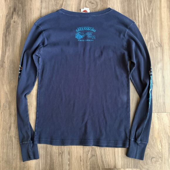 Vintage Harley Davidson Lightning T-Shirt Women's Size M Blue Motorcycle Tee Y2K - Picture 5 of 7